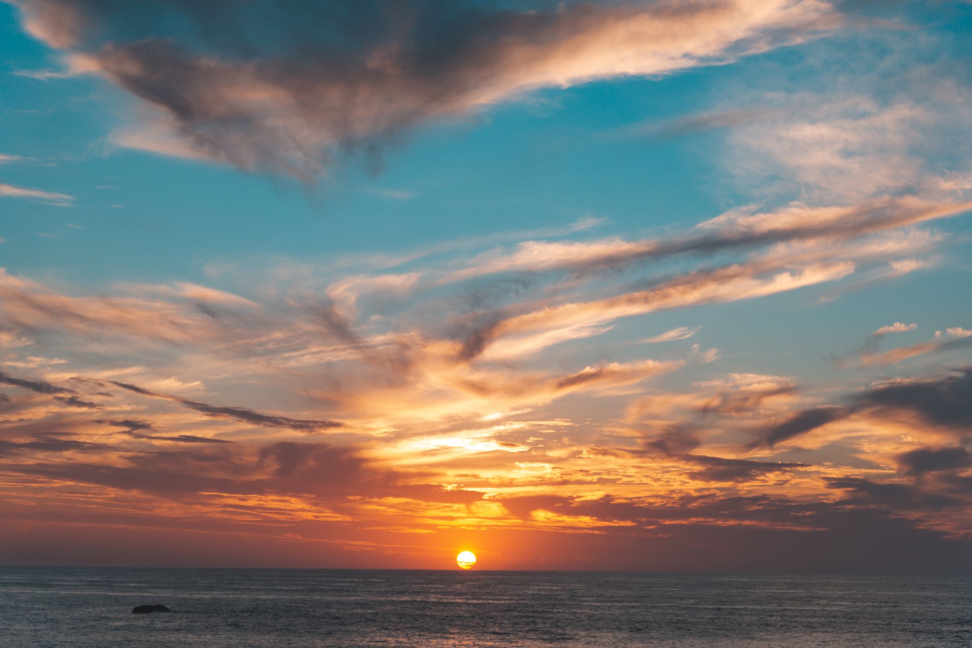 A scenic sunset at golden hour